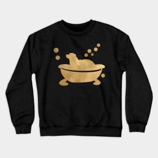 Australian Shepherd Taking a Bath in a Bathtub Crewneck Sweatshirt